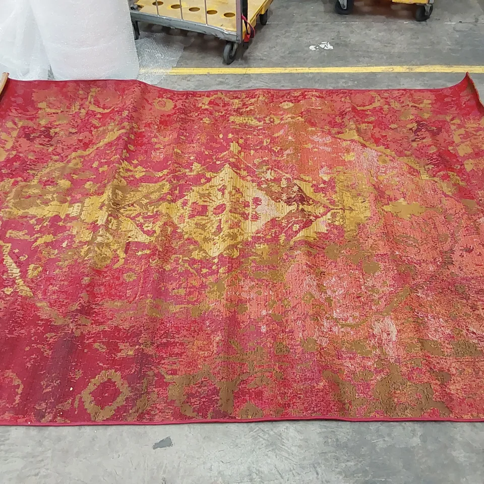 ALGRANGE MACHINE WOVEN RED/BLACK RUG // 200 X 290CM
