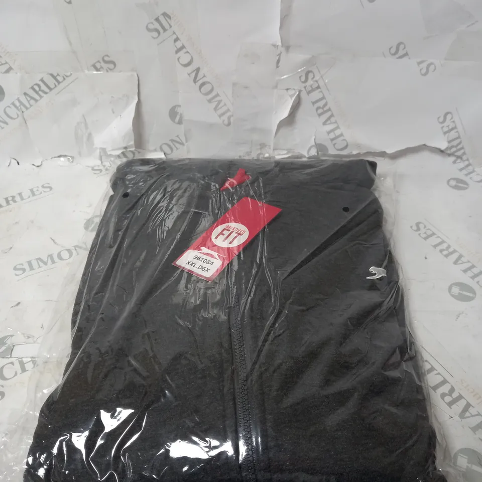SLAZENGER NAVY ZIP THROUGH HOODIE - 2XL - BLACK 