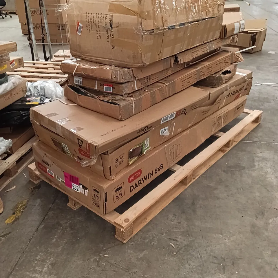 PALLET OF ASSORTED, INCOMPLETE FURNITURE PARTS AND PIECES