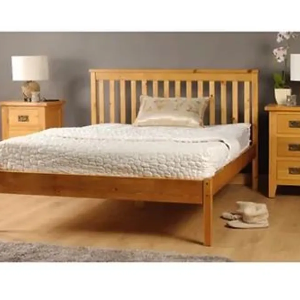 BOXED ALOIS BED FRAME DOUBLE - CARAMEL 