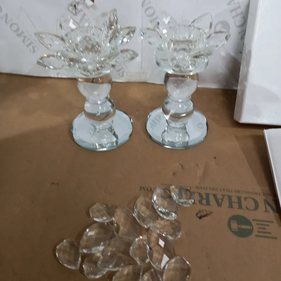 JM BY JULIEN MACDONALD CRYSTAL LOTUS FLOWER TEALIGHT HOLDERS GIFT SET