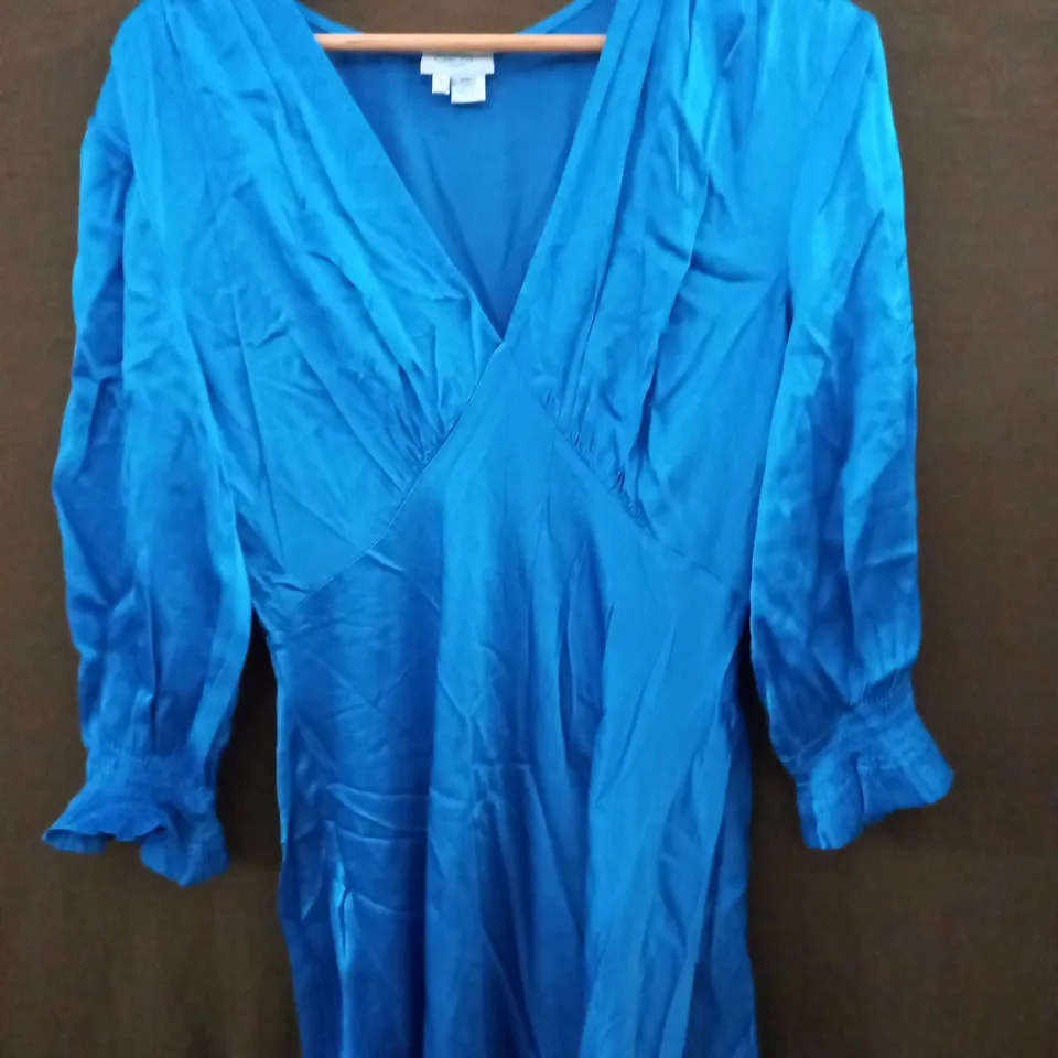 GHOST OPEN FRONT DRESS IN DEEP BLUE - SMALL