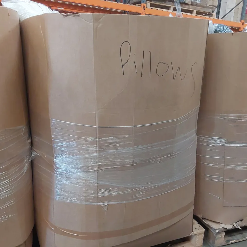 PALLET CONTAINING A VERY LARGE QUANTITY OF ASSORTED PILLOWS AND RELATED BEDDING/COMFORT PRODUCTS ECT