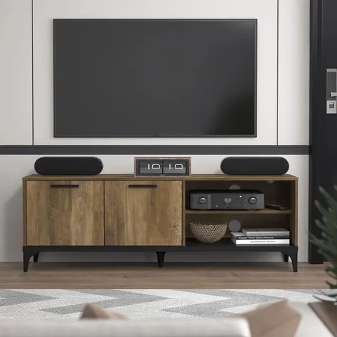 BOXED LAURENCE INDUSTRIAL TV STAND FOR TVS UP TO 65"