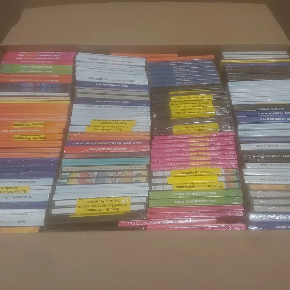 BOX OF APPROX 100 BRAND NEW MUSIC CDS TO INCLUDE;
