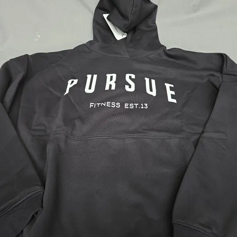 PURSUE FITNESS VARSITY OVERSIZED HOODIE IN BLACK - XS