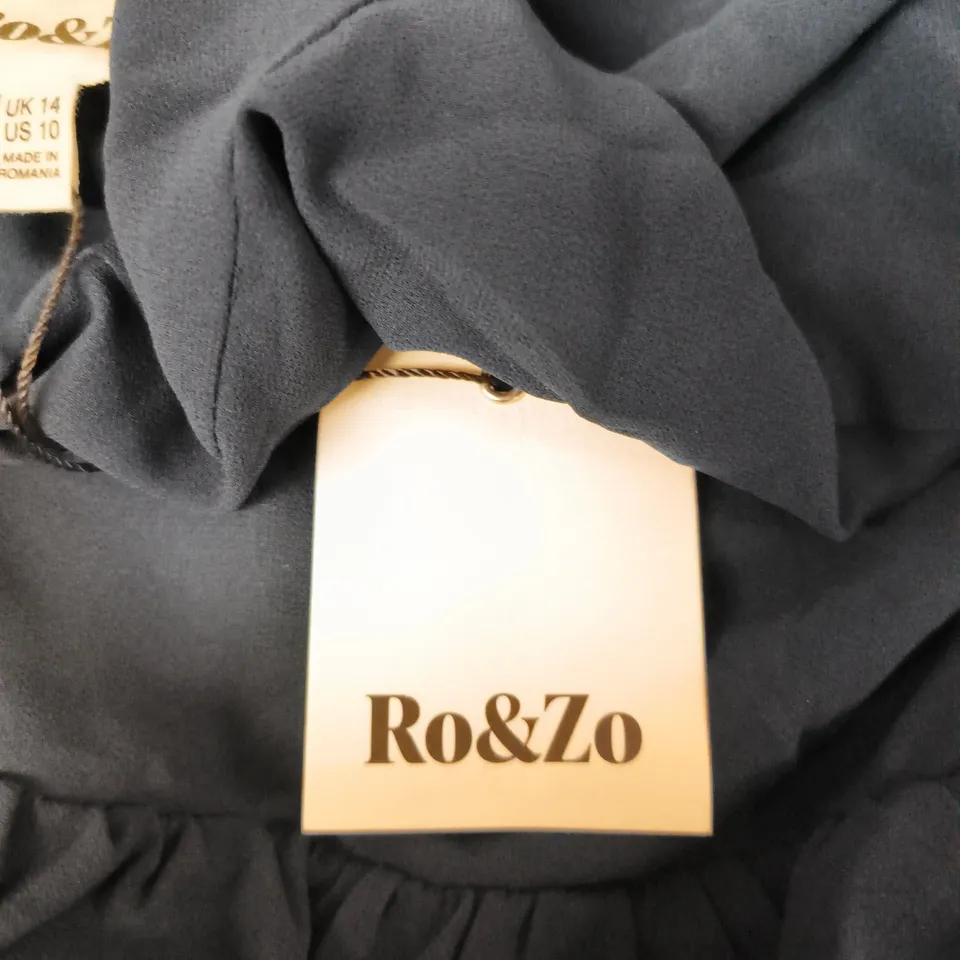 RO&ZO NAVY DRESS, UK 14 (US 10) – MADE IN ROMANIA