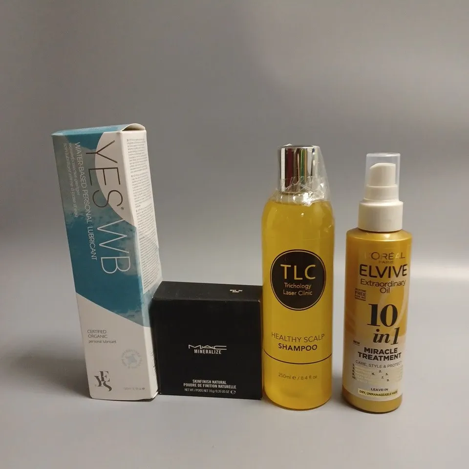 LOT OF APPROXIMATELY 20 COSMETICS ITEMS TO INCLUDE TREATMENT OIL , LUBRICANT , SHAMPOO , ETC