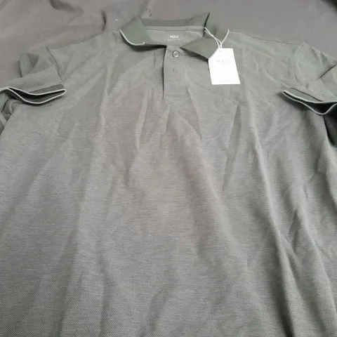 M&S REGULAR FIT POLO SHIRT IN GREEN - XL