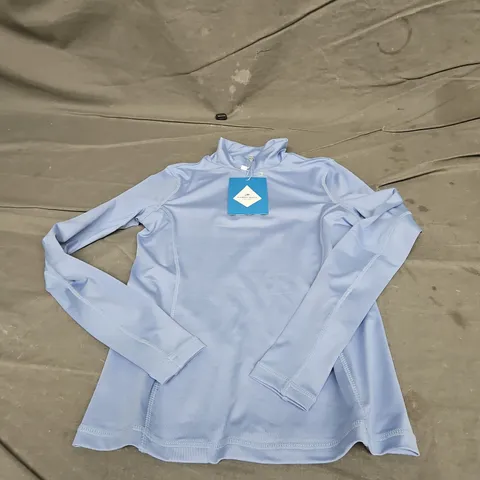HARRY HALL 1/4 ZIP BASELAYER IN POWDER BLUE SIZE 7-8YRS