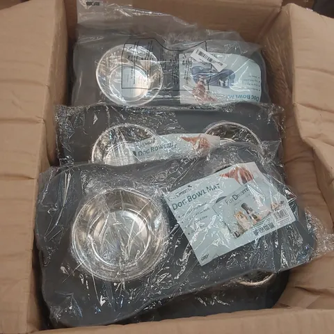 BOX CONTAINING APPROXIMATELY 20x NON-SLIP DOG BOWL MATS