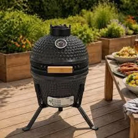 BOXED NEO KAMADO 13" CERAMIC MINI BBQ GRILL - OLIVE