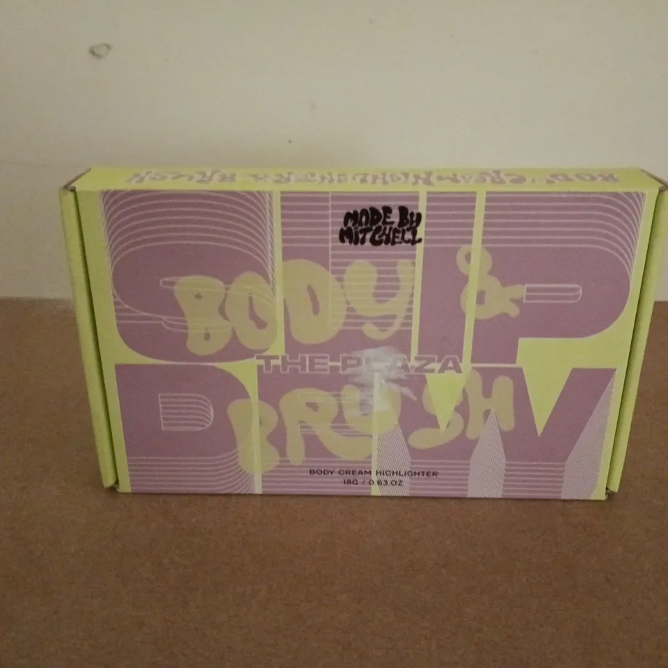 BOXED AND SEALED MADE BY MITCHELL THE PLAZA BODY CREAM & BRUSH