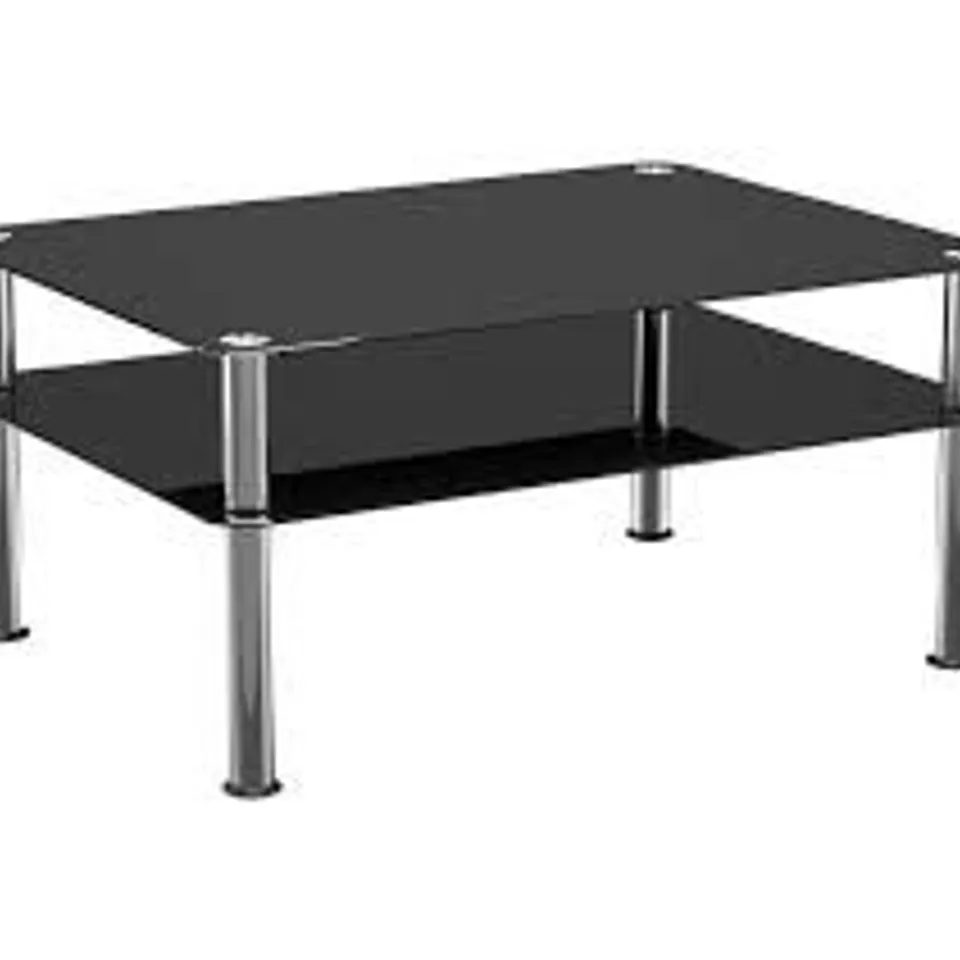 BOXED AVF SDCT8060 COFFEE TABLE - BLACK & CHROME (1 BOX)