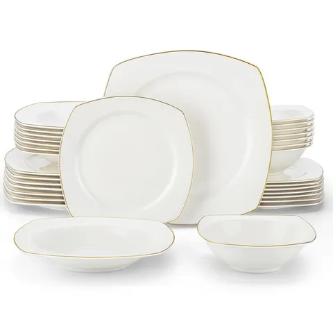 BOXED 32 PIECE BONE CHINA DINNERWARE SET (2 BOXES)