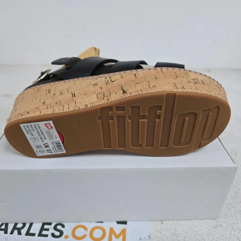 FITFLOP ELOISE STRAPPY WEDGE SANDAL UK 7 BOXED