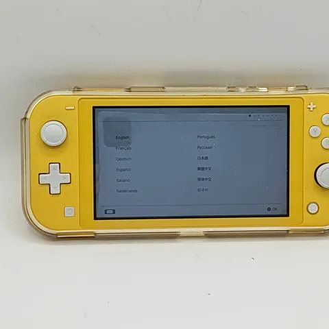 UNBOXED NINTENDO SWITCH LITE IN YELLOW WITH CLEAR CASE - HDH-001