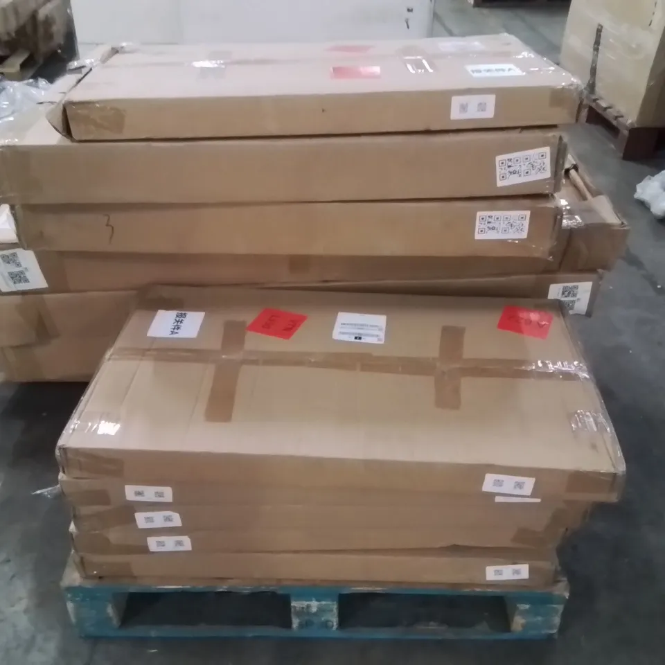 PALLET CONTAINING ASSORTED ITEMS TO INCLUDE: EXERCISE APPARATUS,  DESKS ECT. 