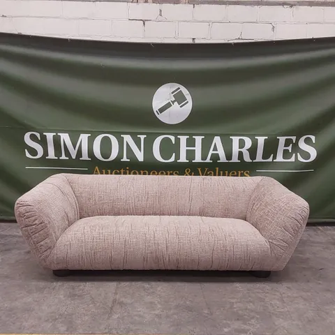 QUALITY DESIGNER ROCHE 4 SEATER OMBRA FABRIC SOFA - BEIGE 