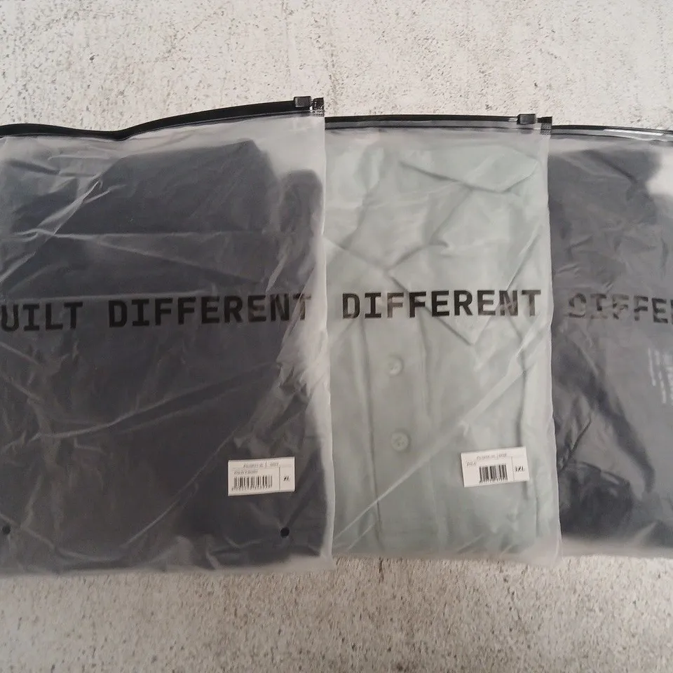 SET OF APPROXIMATELY 10 ASSORTED BUILT DIFFERENT T-SHIRTS/SHIRTS IN VARIOUS COLOURS AND SIZES