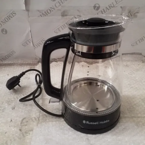 BOXED RUSSELL HOBBS CLASSICS BLACK GLASS KETTLE 