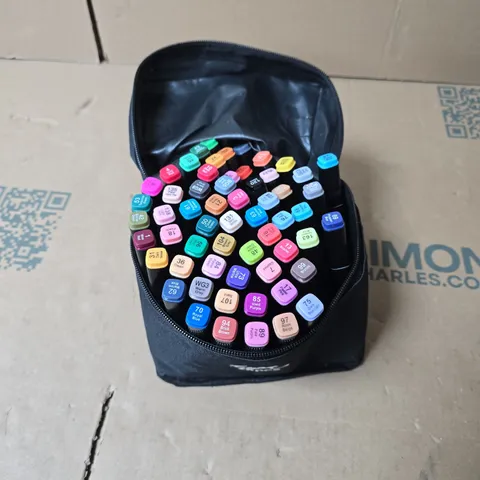 TOUCH MARKER SET - 60PCS IN BLACK ZIP POUCH