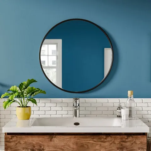 BOXED BAUM NORDIC ROUND BATHROOM FRAMED MIRROR WALL HANGING