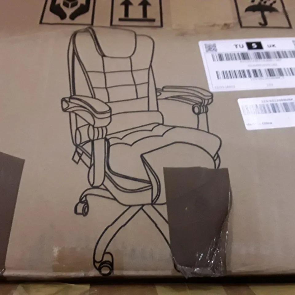 ERGONOMIC FAUX LEATHER COMPUTER CHAIR IN BLACK - 1 BOX