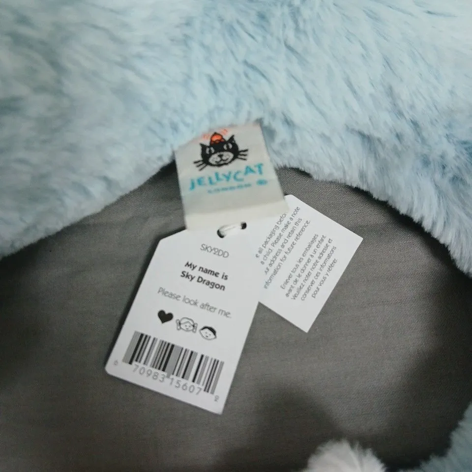 JELLYCAT SKY DRAGON PLUSH TOY – BLUE DRAGON SOFT TOY