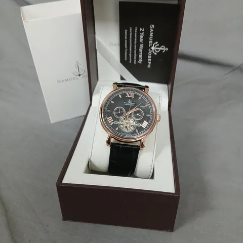 SAMUEL JOSEPH AUTOMATIC LIMITED EDITION ROSE GOLD WATCH – BLACK DIAL (SJ0003)