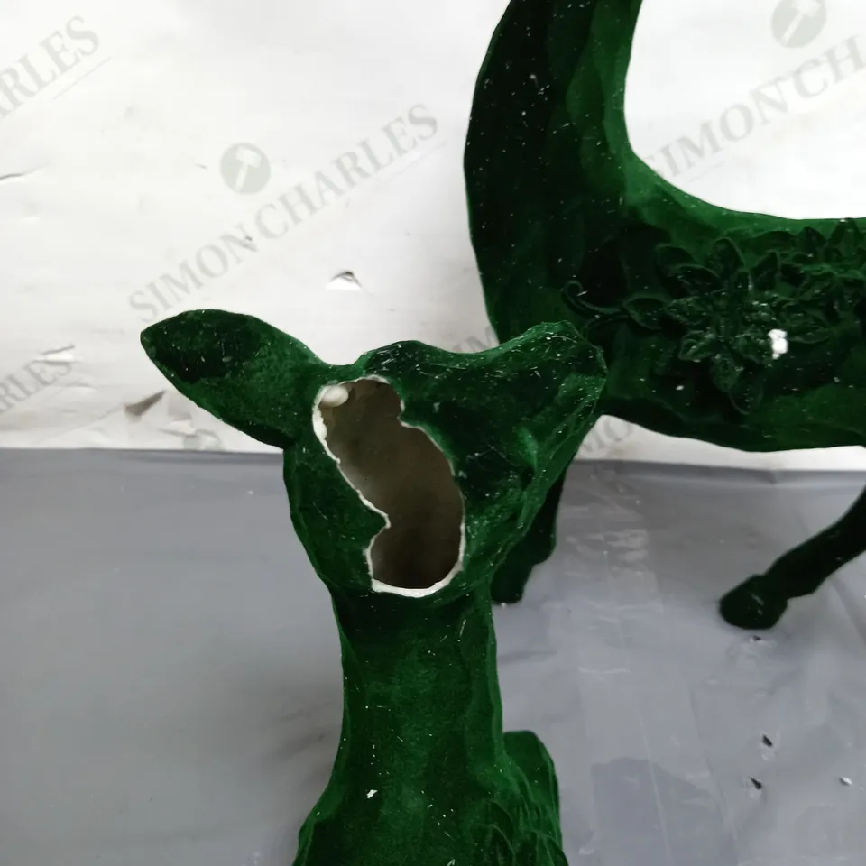 OUTLET ALISON CORK SET OF TWO VELVET STAGS