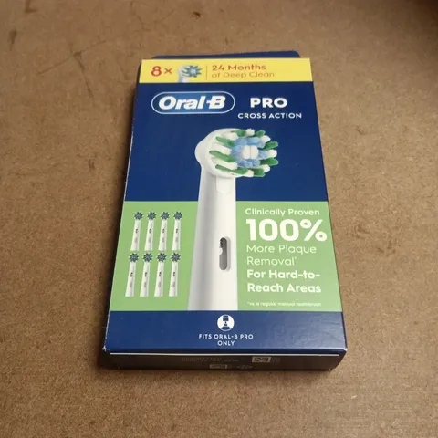 ORAL-B PRO CROSS ACTION REPLACEMENT TOOTHBRUSH HEADS – 8 PACK