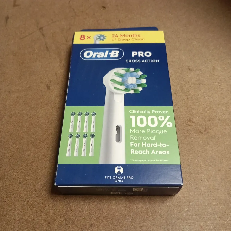 ORAL-B PRO CROSS ACTION REPLACEMENT TOOTHBRUSH HEADS – 8 PACK
