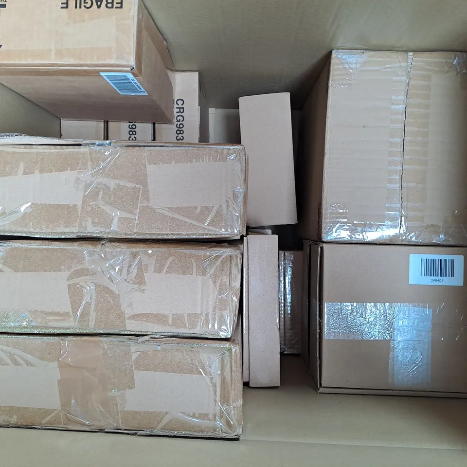 BOX OF APPROXIMATELY 15 ASSORTED BOXES OF HOUSEHOLD, AND BATH & BODY ITEMS TO INCLUDE NAIL VARNISH, HAND WASH, ETC - COLLECTION ONLY
