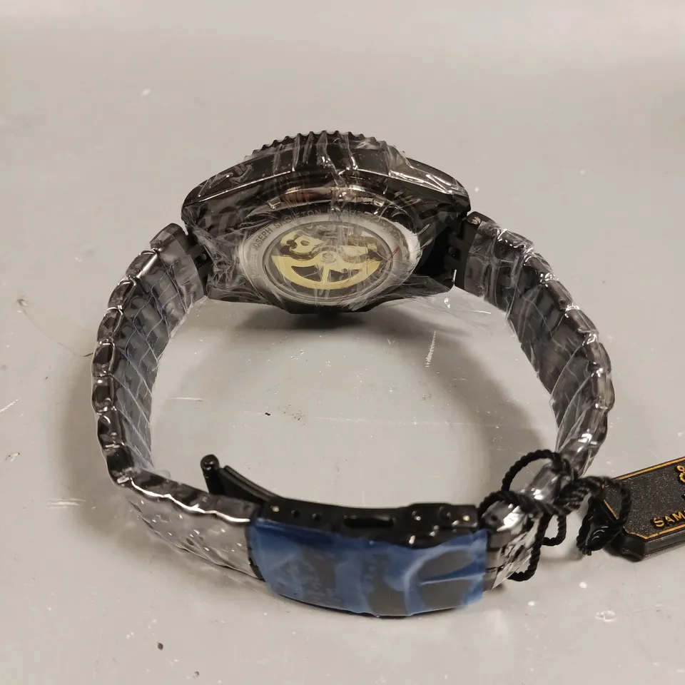 SAMUEL JOSEPH SKELETON MECHANISM BLACK DIAL WATCH