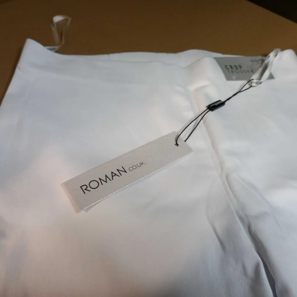 ROMAN WHITE CROPPED TROUSERS - SIZE 12