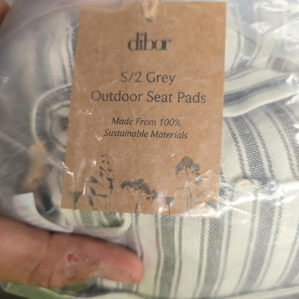DIBOR GREY OUTDOOR SEAT PADS – PACK OF 2