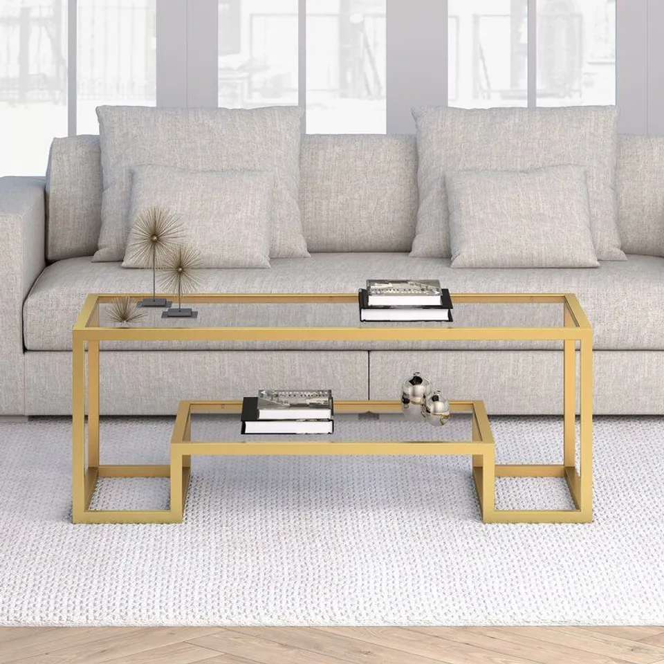 BOXED COFFEE TABLE- BRASS