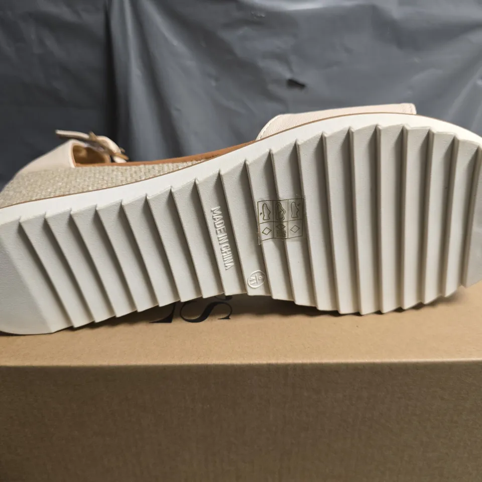 BOXED WHERES THAT FROM CREAM WEDGE SANDALS - UK 8 
