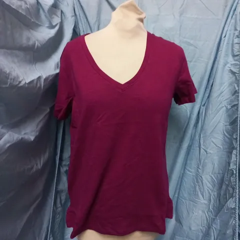 MULBERRY PERFECT V NECK SLUB T-SHIRT – UK 8 (WYE030)