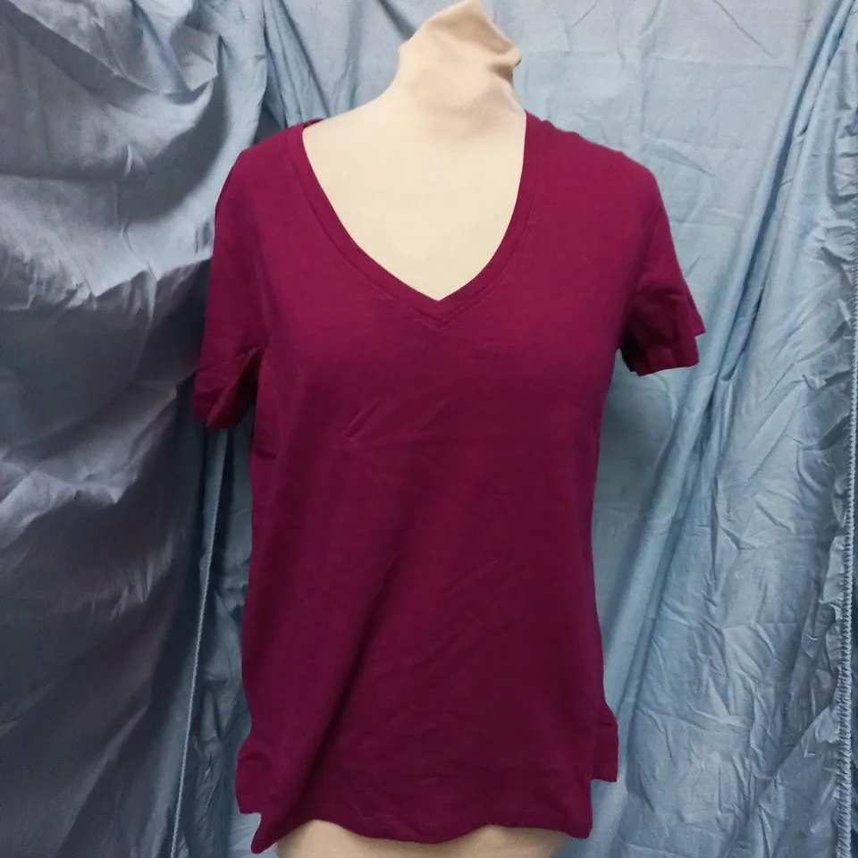 MULBERRY PERFECT V NECK SLUB T-SHIRT – UK 8 (WYE030)