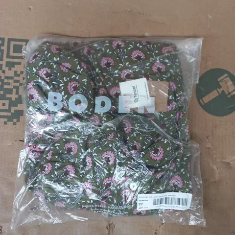 BAGGED BODEN AMBER PLEAT JERSEY MIDI DRESS IN GREEN/FLORAL SIZE 16R