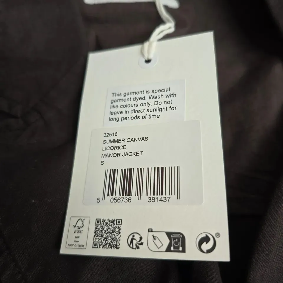 MANOR JACKET – SUMMER CANVAS – LICORICE – SIZE S