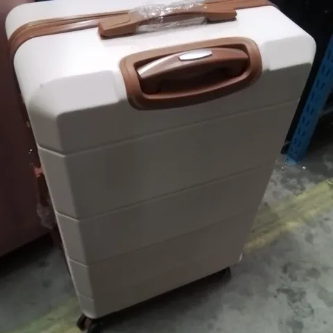 LUGG TRAVEL SUITCASE CREAM&BROWN 