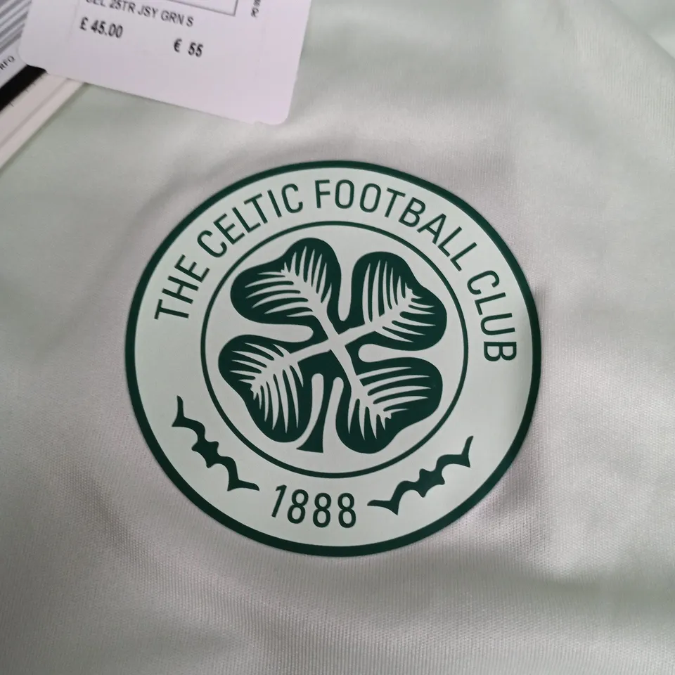 ADIDAS CELTIC FC JERSEY – SLIM FIT, MINT GREEN, UK 3XL