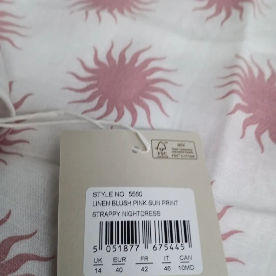 CYBERJAMMIES LINEN BLUSH PINK SUN PRINT STRAPPY NIGHTDRESS – UK 14