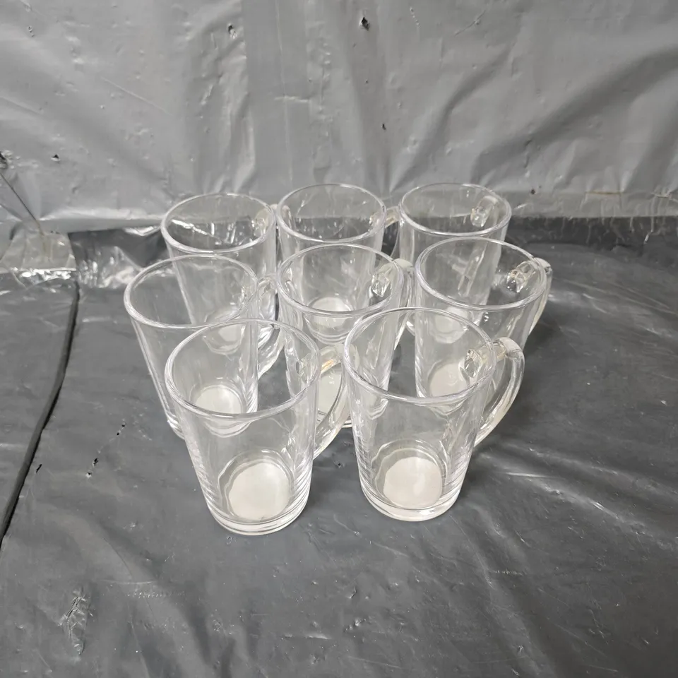 6 GLASS TEA MUGS - COLLECTION ONLY