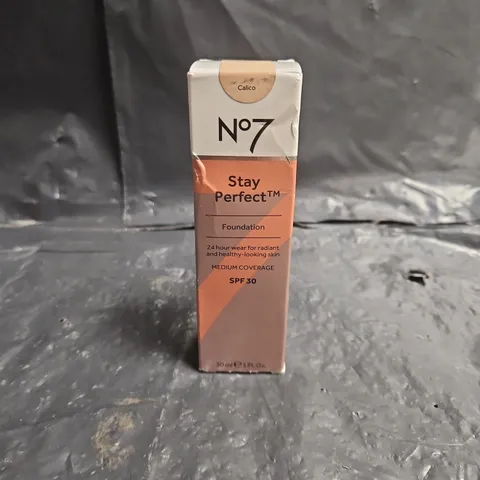 NΒ°7 STAY PERFECT FOUNDATION IN SHADE CALICO β MEDIUM COVERAGE, SPF 30, 50ML