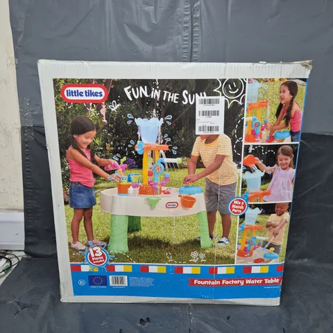 BOXED LITTLE TIKES FOUNTAIN FACTORY WATER TABLE