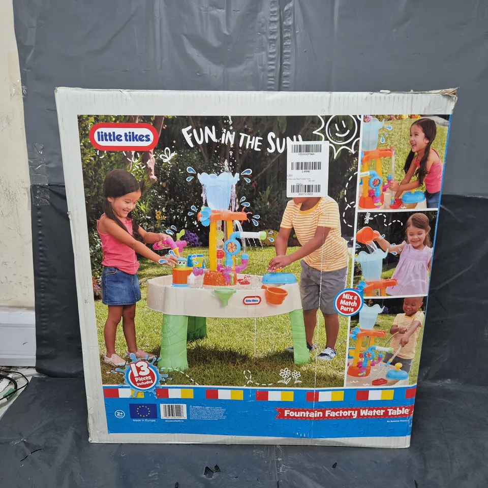 BOXED LITTLE TIKES FOUNTAIN FACTORY WATER TABLE